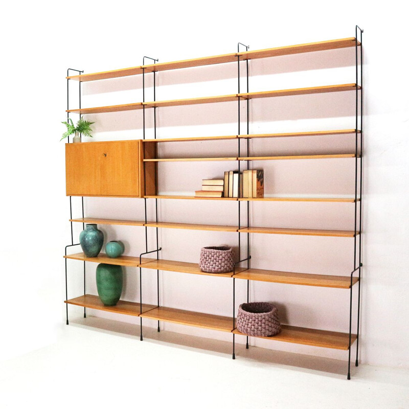 Vintage Omnia wall unit in ashwood by Hilker