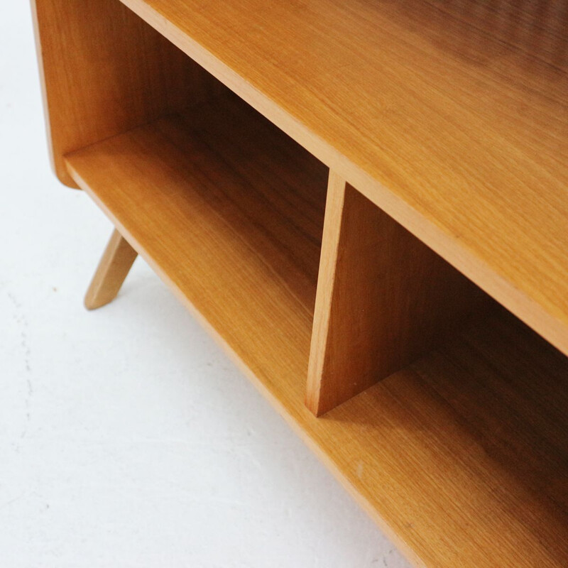 Vintage asymmetrical bookcase in ash by Ilse Moebel