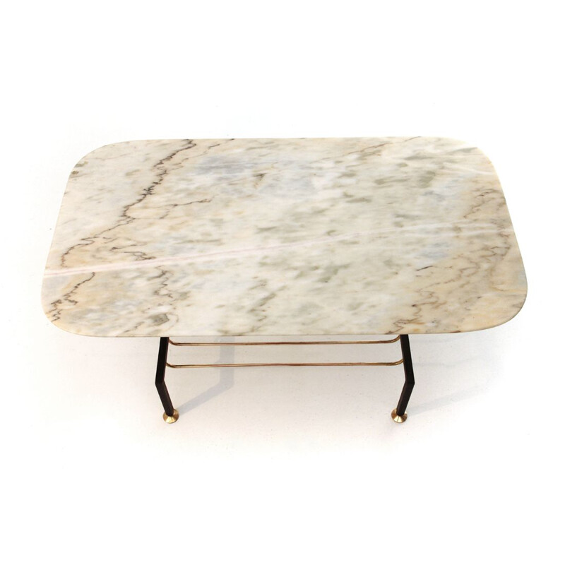 Vintage coffee table with marble top