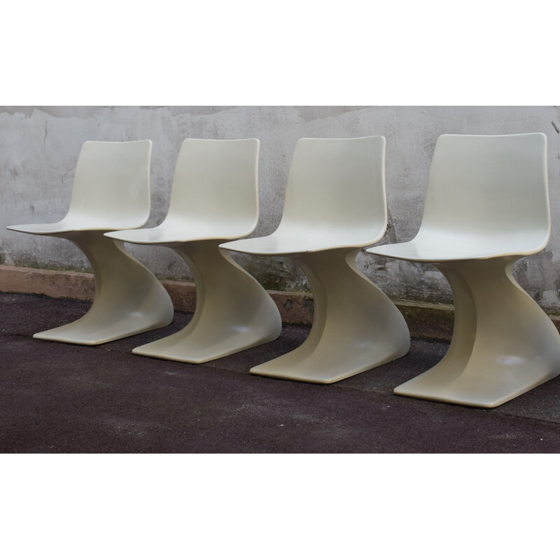 Set of 4 vintage chairs by Christian Adam for Newform Naila