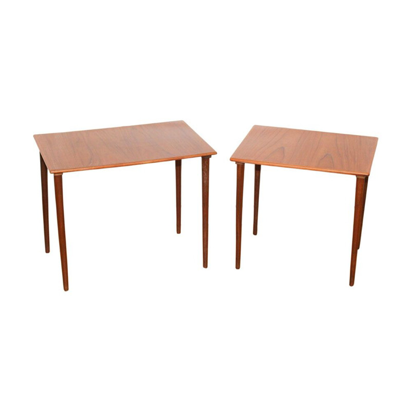 Set of 2 vintage Danish nesting tables in teak