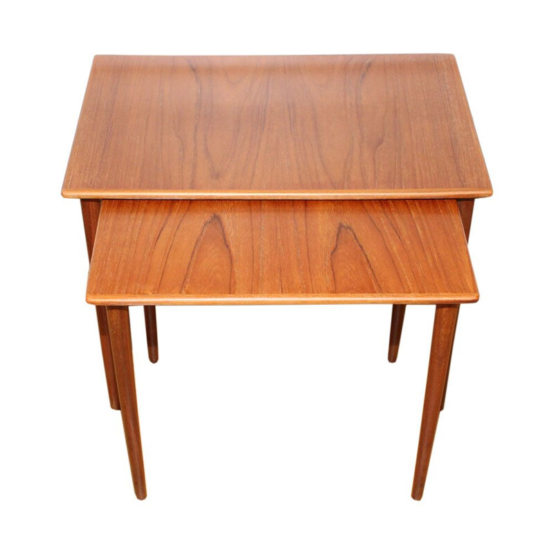 Set of 2 vintage Danish nesting tables in teak