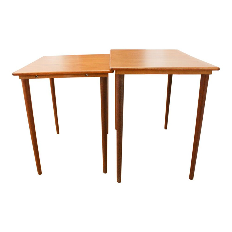 Set of 2 vintage Danish nesting tables in teak