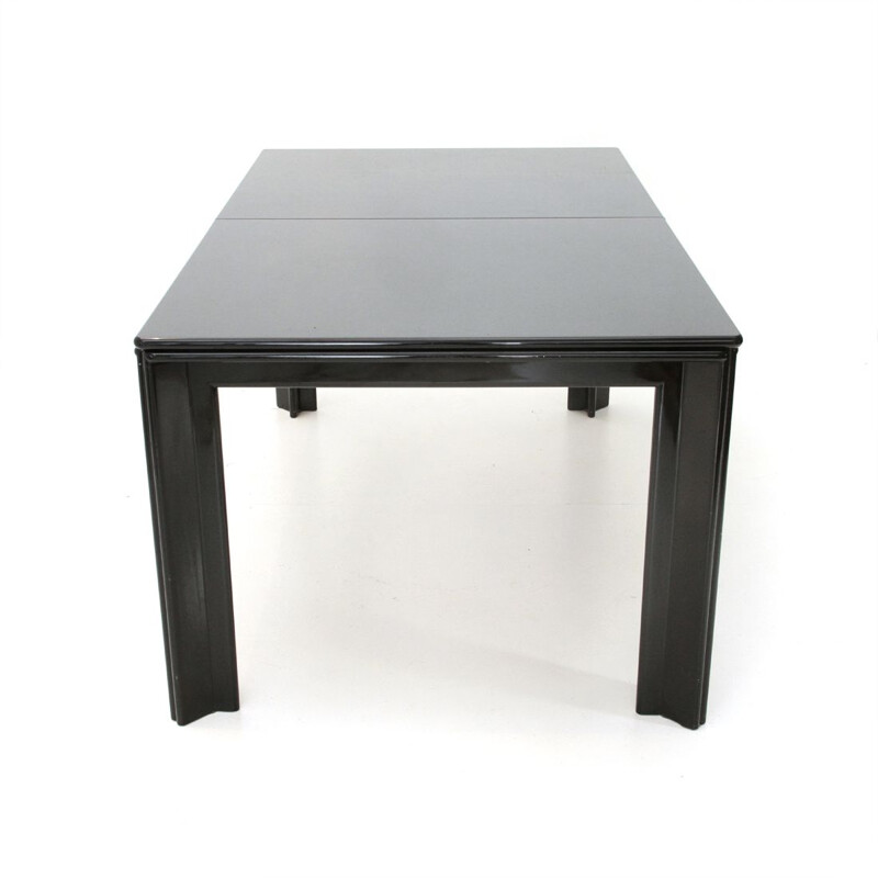 Vintage table in black lacquered black by Tobia Scarpa for Molteni