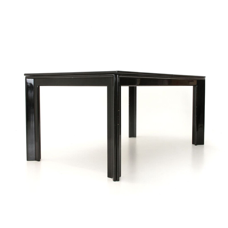 Table vintage en noir laqué par Tobia Scarpa pour Molteni