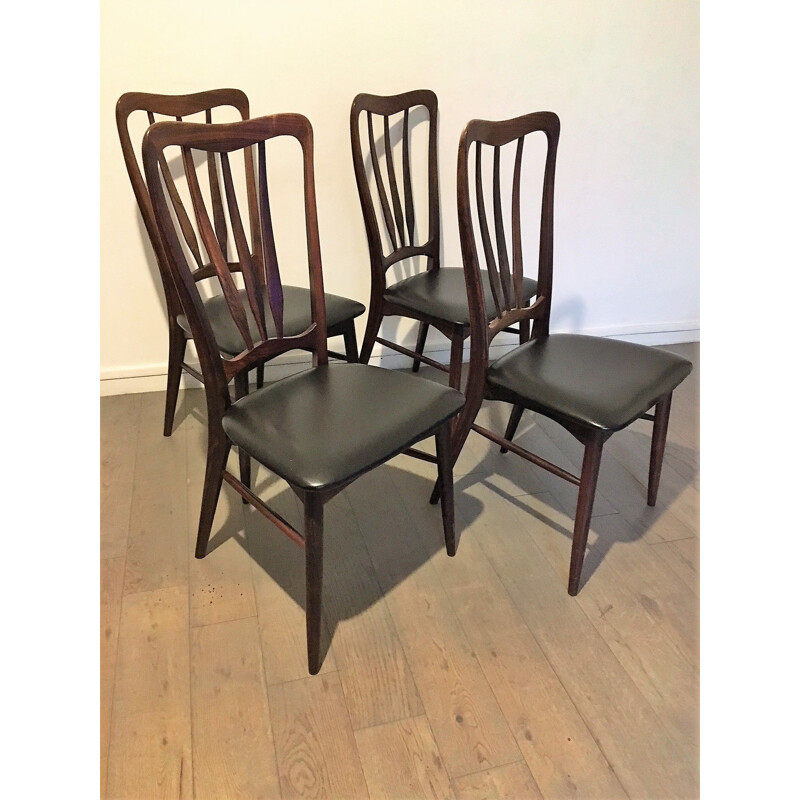 Set of 4 vintage Scandinavian chairs "Ingrid" in rosewood by Niels Koefoed for Koefoeds Hornlest