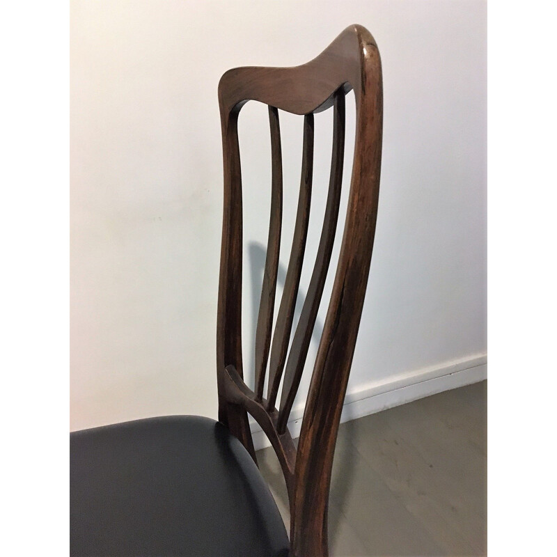 Set of 4 vintage Scandinavian chairs "Ingrid" in rosewood by Niels Koefoed for Koefoeds Hornlest