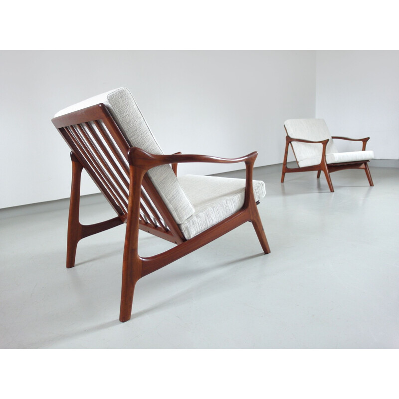 Set of 2 vintage Danish armchairs by Arne Hovmand Olsen for Mogens Kold