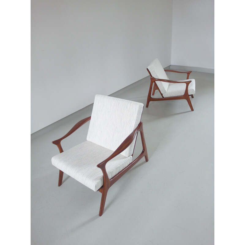 Set of 2 vintage Danish armchairs by Arne Hovmand Olsen for Mogens Kold