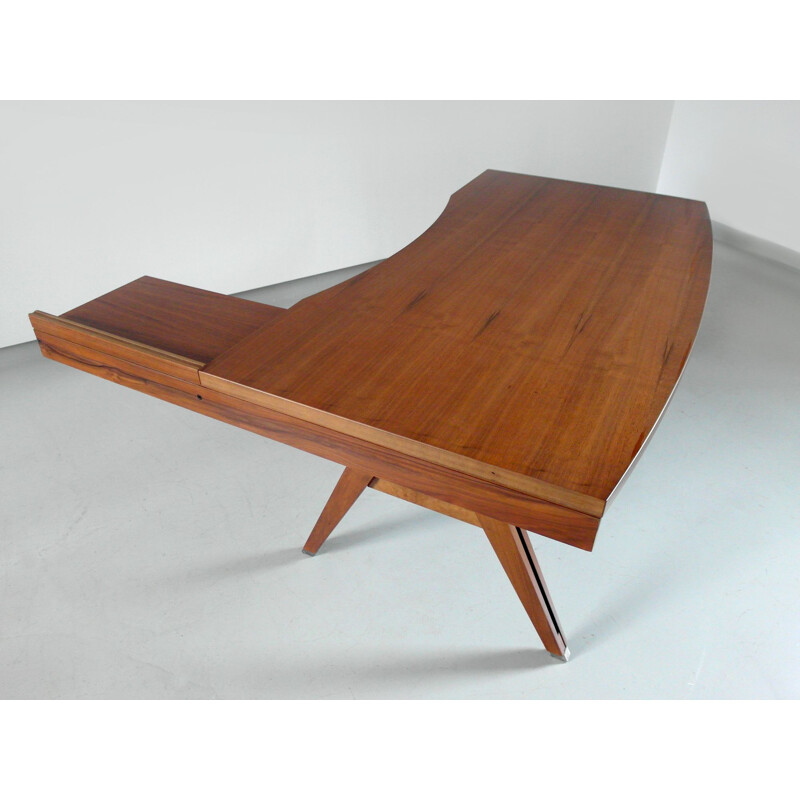 Vintage Italian executive desk in walnut by Ico Parisi for Mim Roma