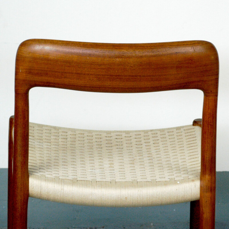Vintage Scandinavian dining chair model 75 in teak by N.O. Moller