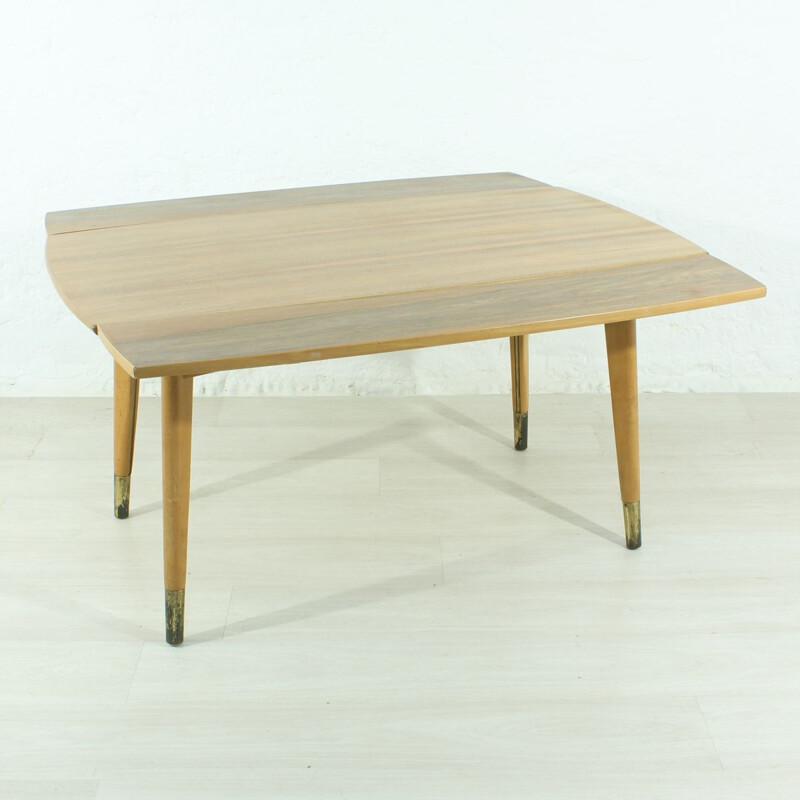 Vintage German extendable dining table in beech wood