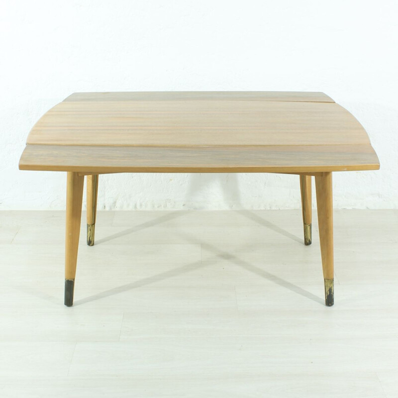 Vintage German extendable dining table in beech wood