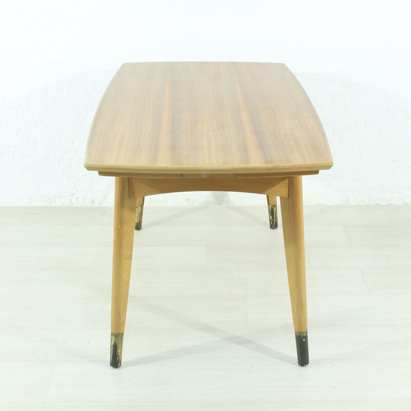 Vintage German extendable dining table in beech wood