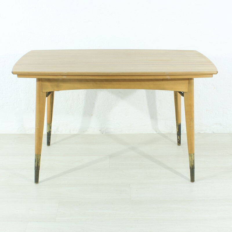 Vintage German extendable dining table in beech wood