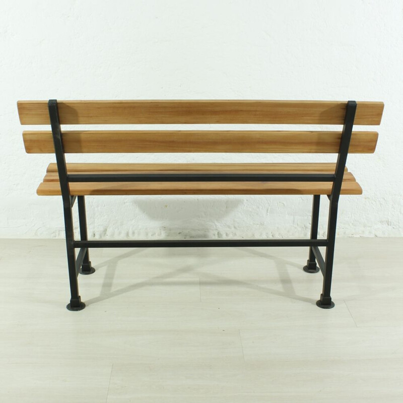 Vintage German bench in wood and metal