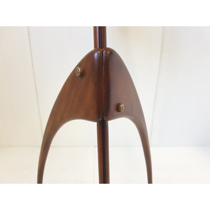 Vintage Praying Mantis floor lamp by Rispal in mahogany 1960