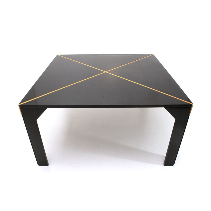 Vintage Tema black table by Vico Magistretti for B&B Italia 1970