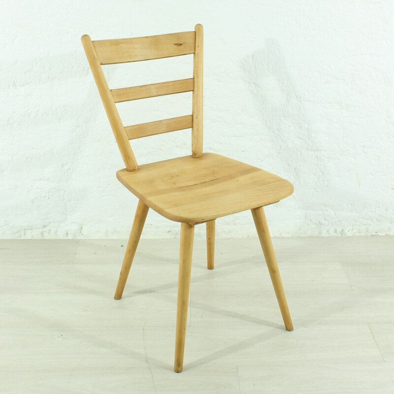 Vintage solid beechwood chair 1950