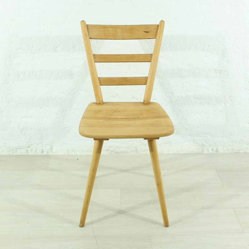 Vintage solid beechwood chair 1950