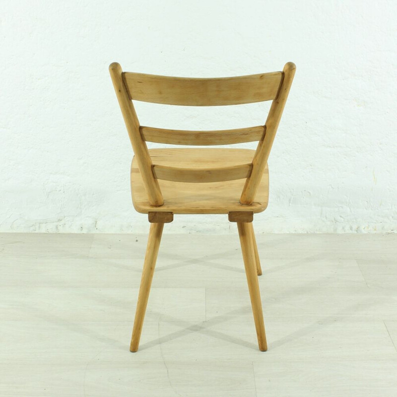 Vintage solid beechwood chair 1950