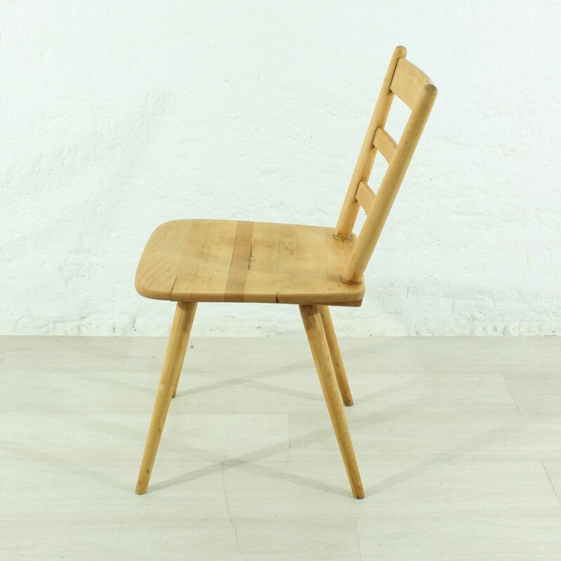 Vintage solid beechwood chair 1950