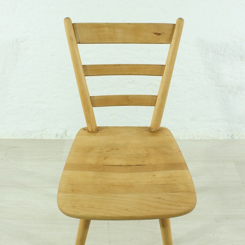 Vintage solid beechwood chair 1950