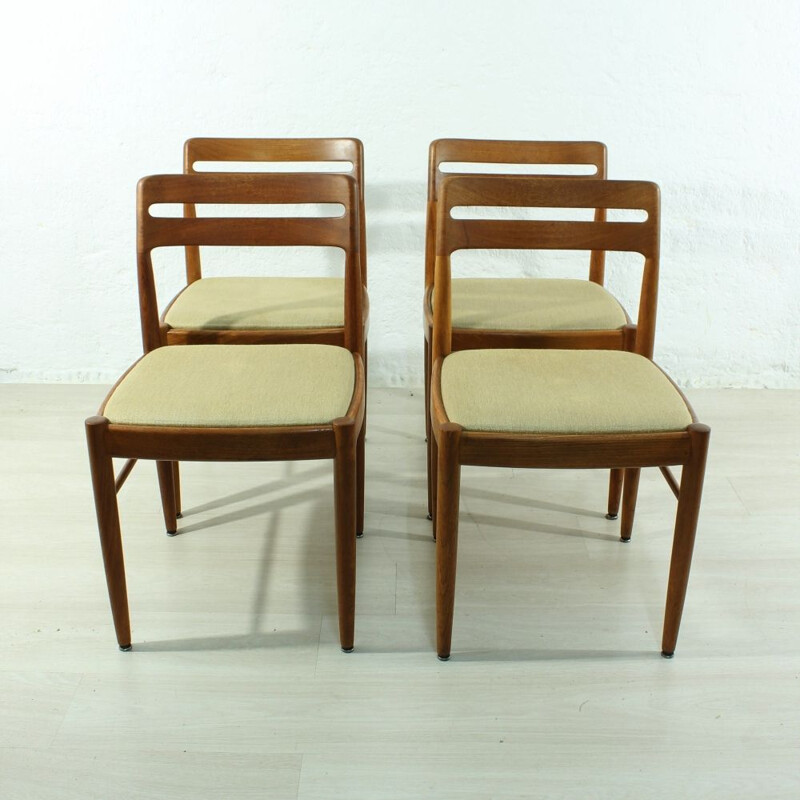 Ensemble de 4 chaises vintage pour Bramin par H.W. Klein en teck