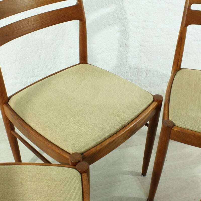 Set of 4 vintage dining chairs for Bramin by H.W. Klein in teak