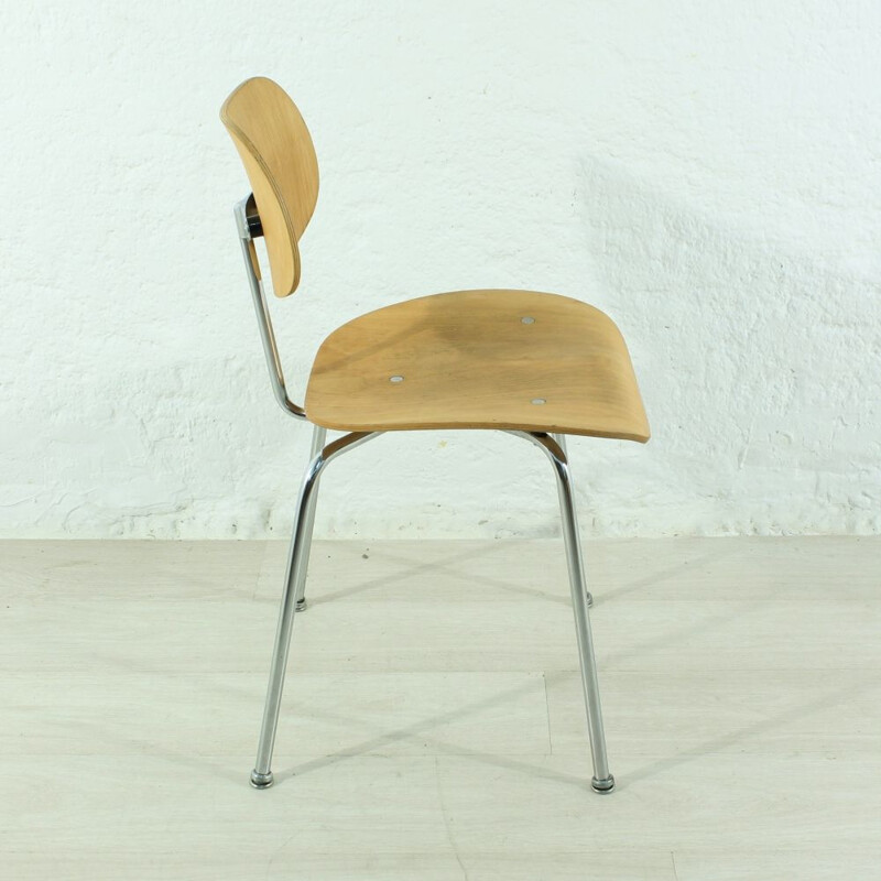 Vintage german SE68 chair for Wilde & Spieth in beechwood