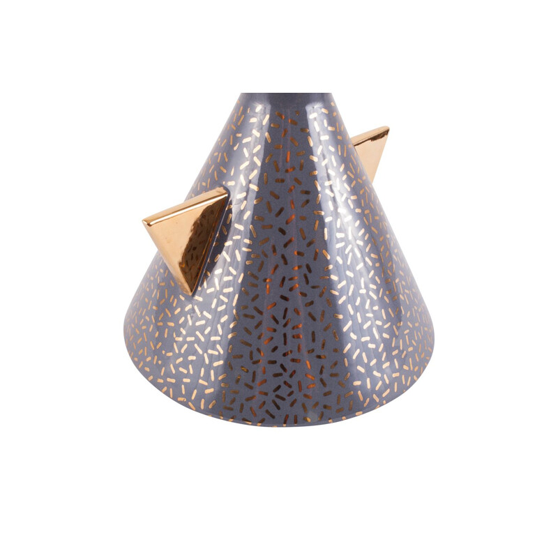 Vintage Tuja vase for Memphis in grey ceramic 1993
