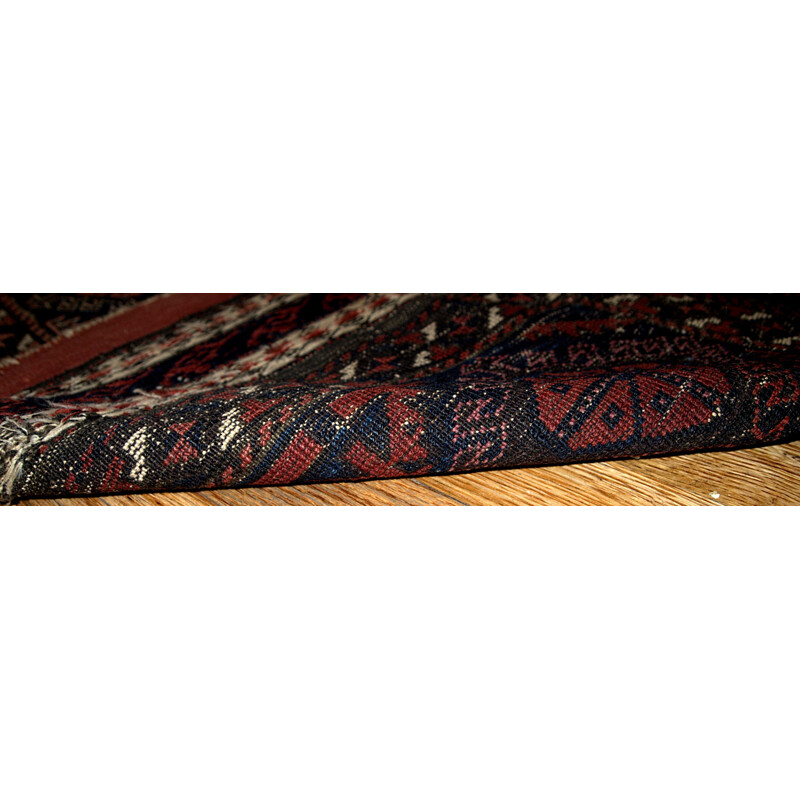 Tapis vintage de Afghan Baluch tissé main en laine rouge 1930