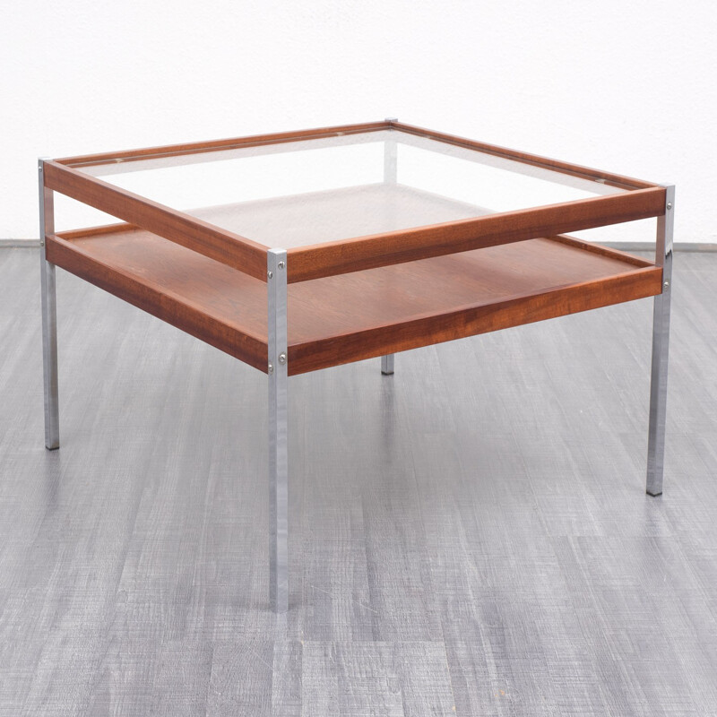 Coffee table in rosewood and metal - 1970s