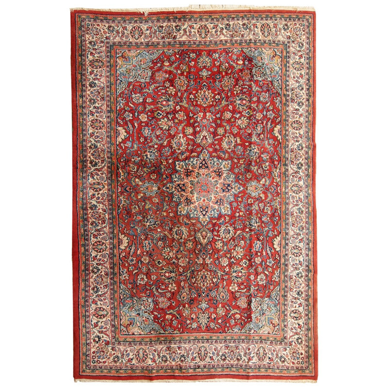 Vintage hand made Persian Sarouk rug