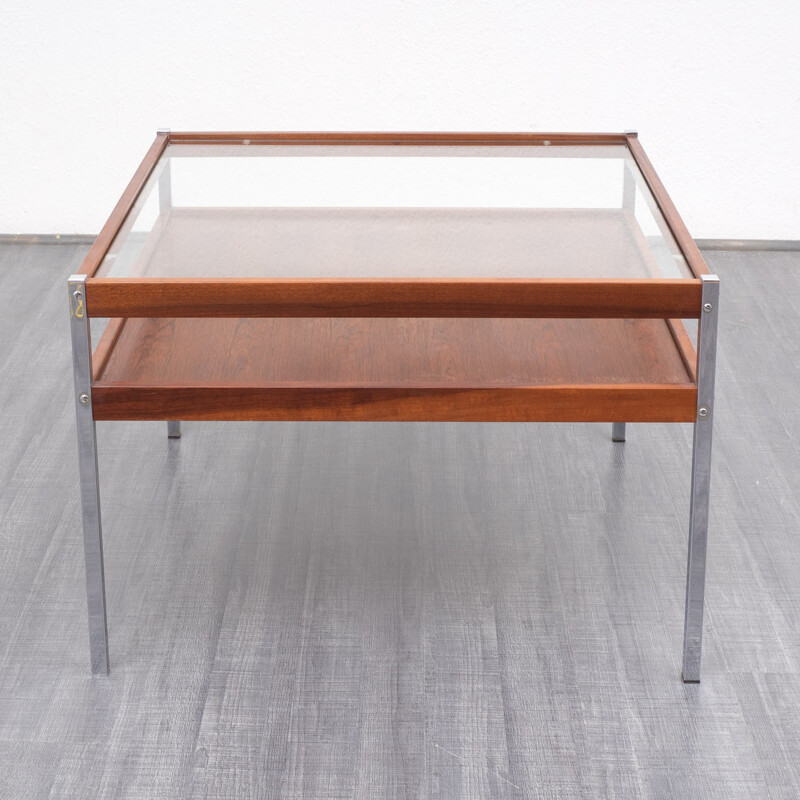 Table basse en palissandre et métal - 1970