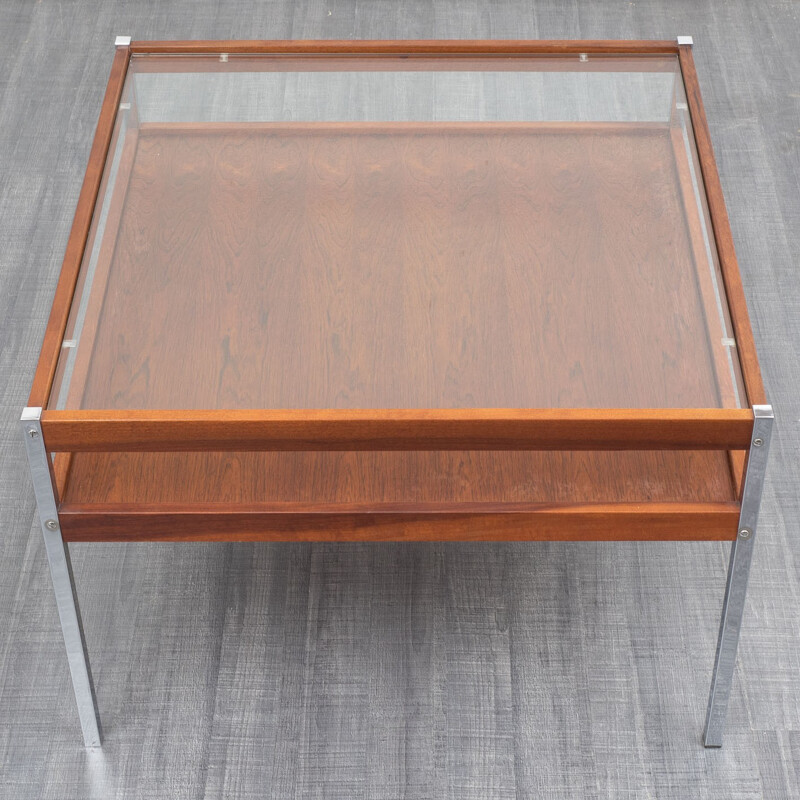 Coffee table in rosewood and metal - 1970s