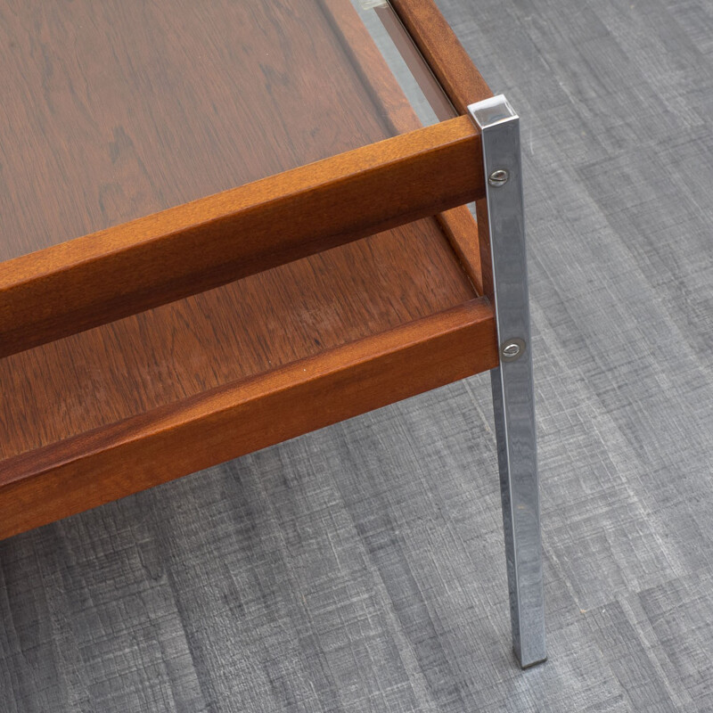 Coffee table in rosewood and metal - 1970s