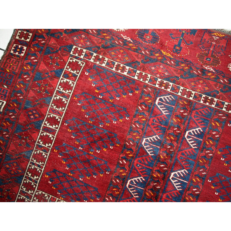 Vintage handmade Turkmen Engsi rug