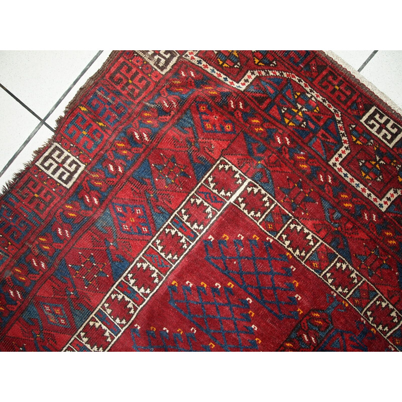 Vintage handmade Turkmen Engsi rug