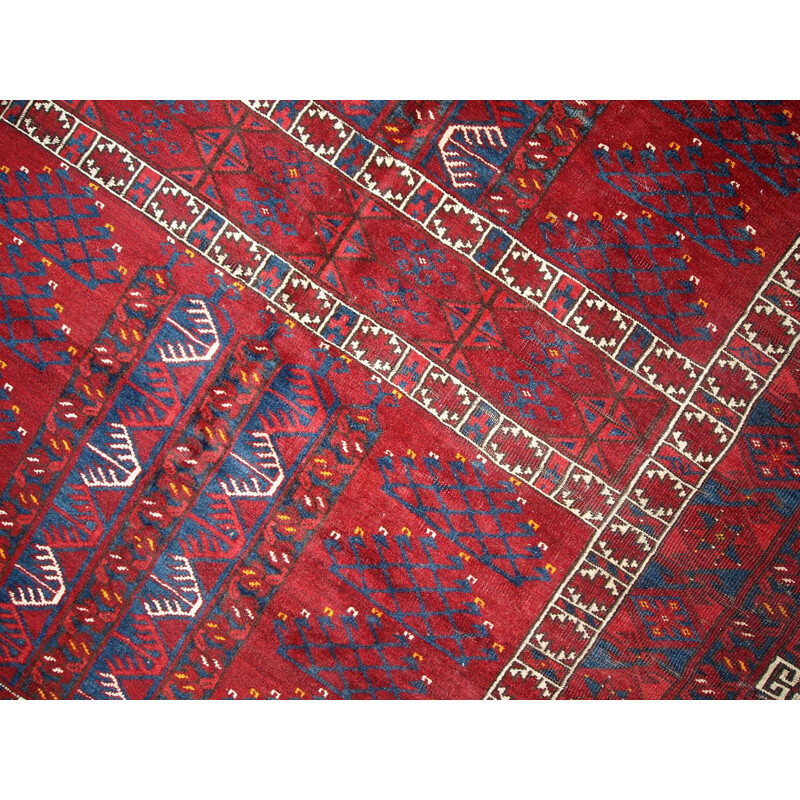 Vintage handmade Turkmen Engsi rug