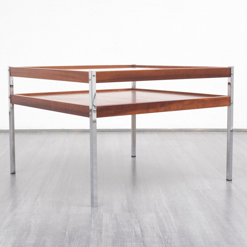 Table basse en palissandre et métal - 1970