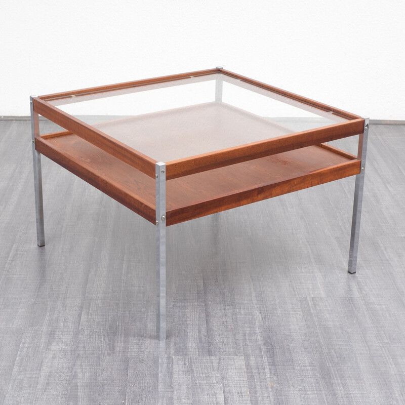 Coffee table in rosewood and metal - 1970s