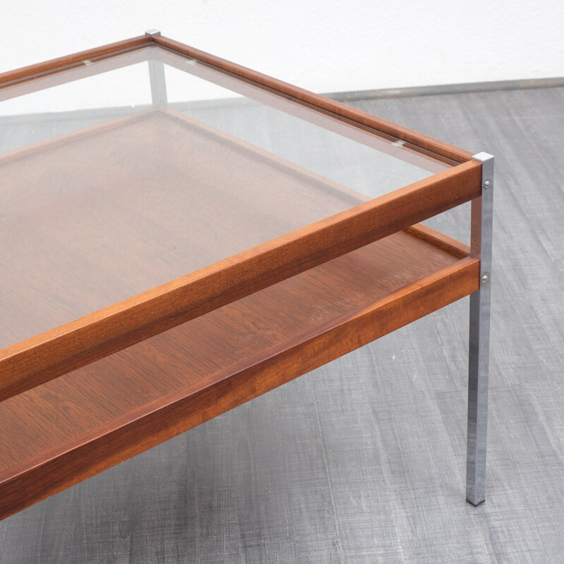 Coffee table in rosewood and metal - 1970s