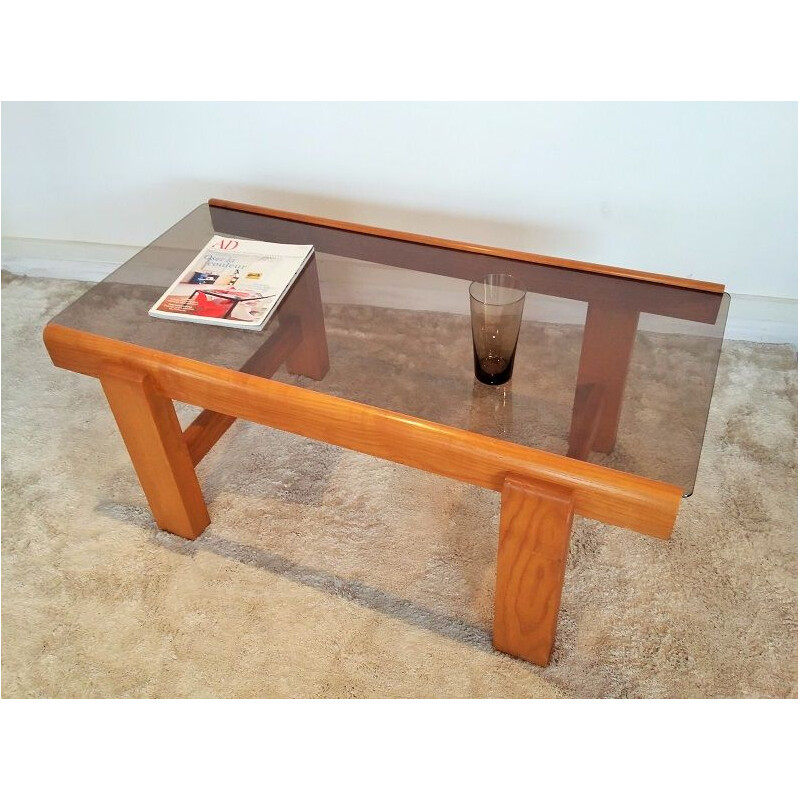 Table basse vintage orme massif