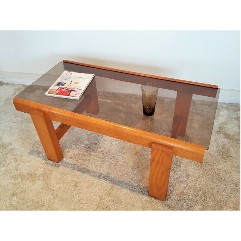 Vintage coffee table solid Elm