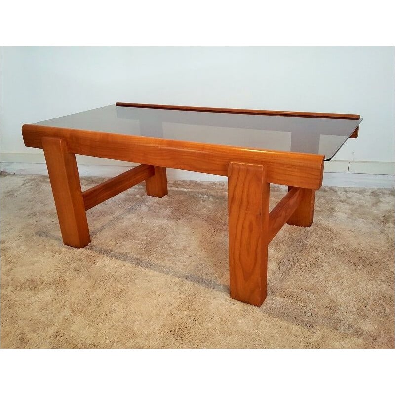 Vintage coffee table solid Elm