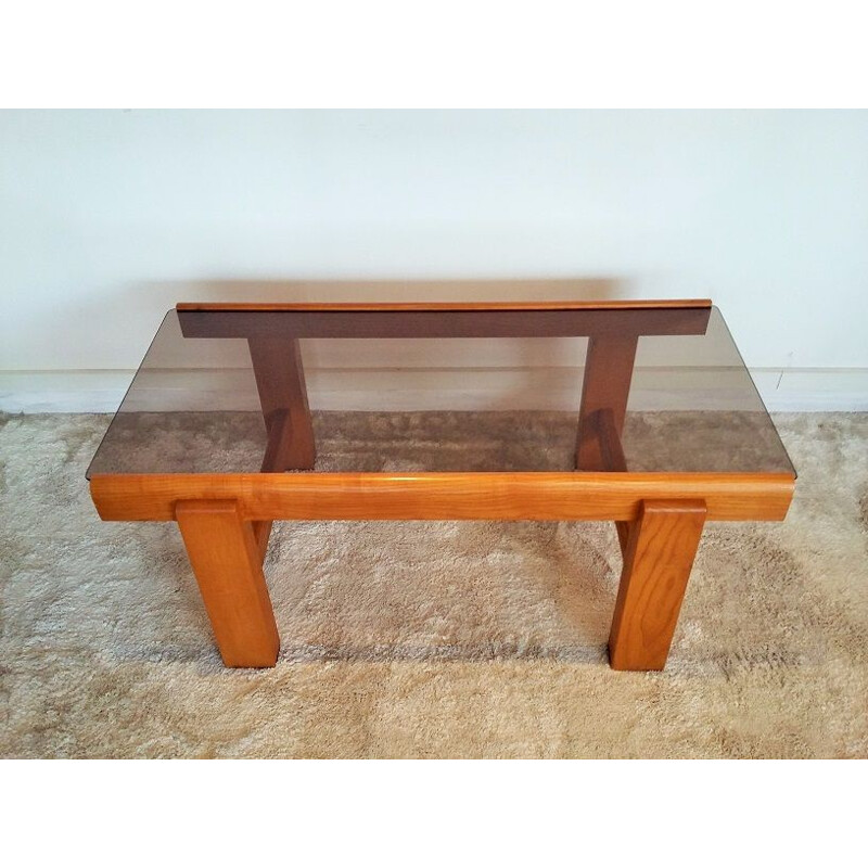 Vintage coffee table solid Elm