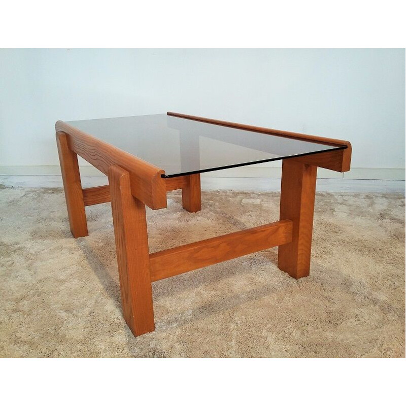 Vintage coffee table solid Elm