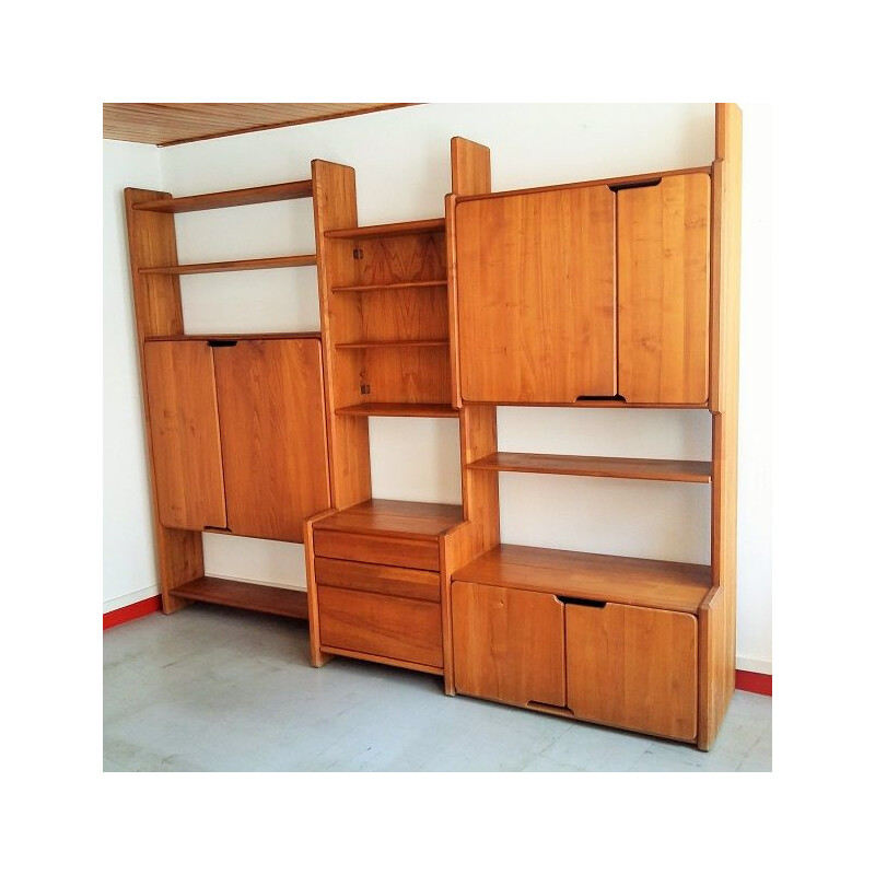 Vintage modular storage system in elm by Pierre Chapo