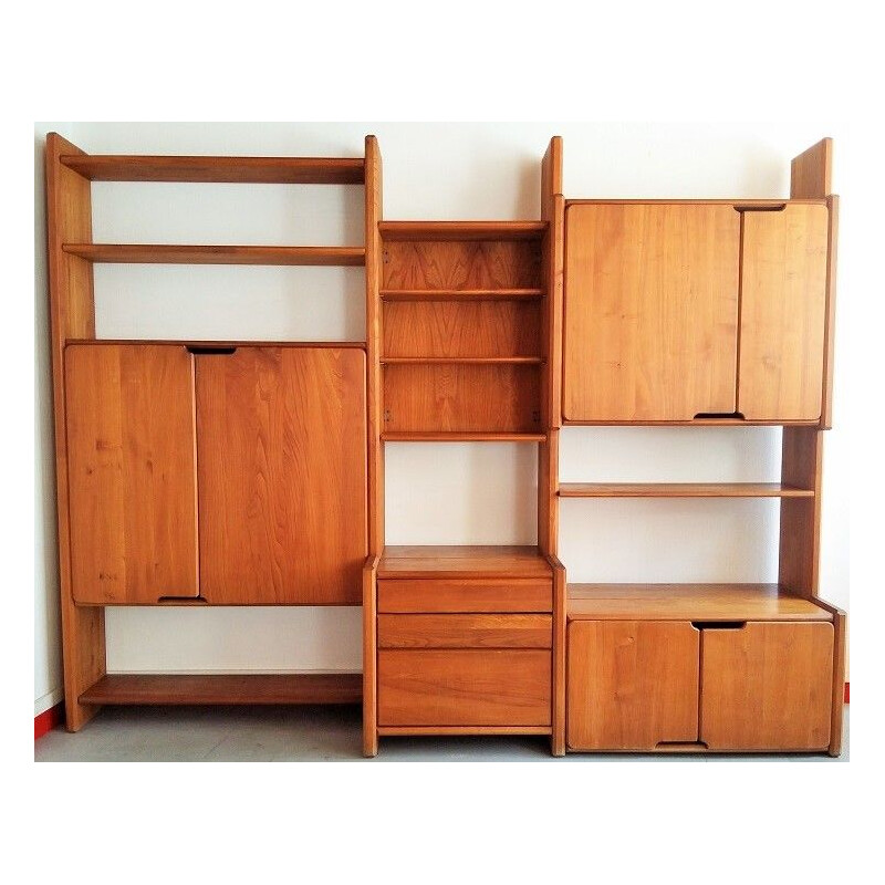 Vintage modular storage system in elm by Pierre Chapo